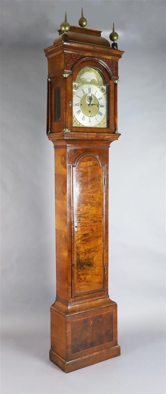 William Underwood of London. A George III walnut cased eight day chiming longcase clock, W.1ft 8in. H.8ft 6in.